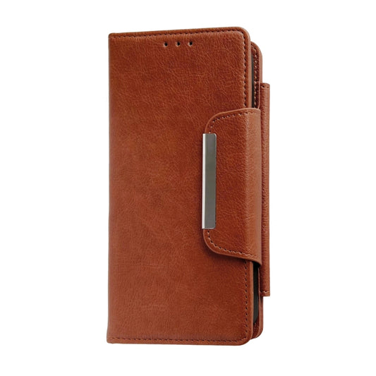 For iPhone 14 Pro Max Multifunctional 7-Cards Wallet Leather Phone Case(Brown) - iPhone 14 Pro Max Cases by buy2fix | Online Shopping UK | buy2fix