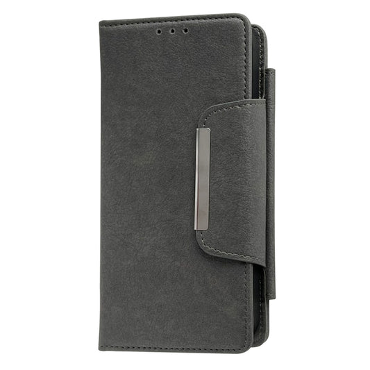 For iPhone 16 Pro Multifunctional 7-Cards Wallet Leather Phone Case(Grey) by buy2fix