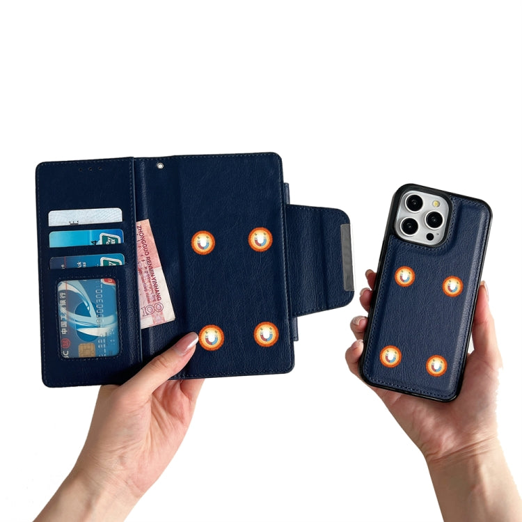 For iPhone 16 Pro Multifunctional 7-Cards Wallet Leather Phone Case(Royal Blue) by buy2fix