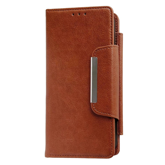 For iPhone 16 Plus Multifunctional 7-Cards Wallet Leather Phone Case(Brown) by buy2fix
