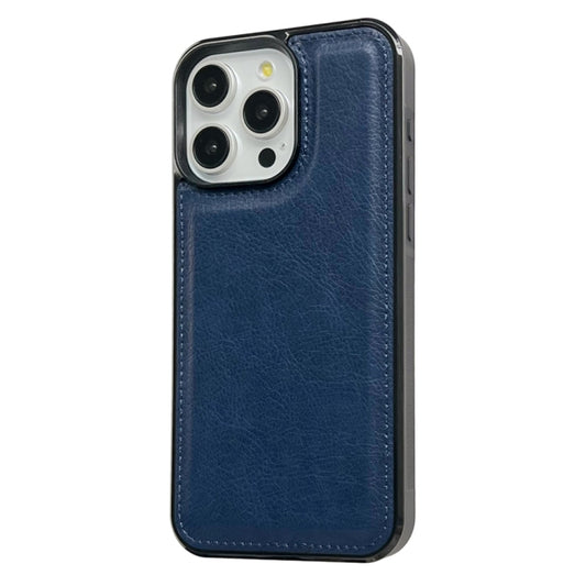 For iPhone 16 Pro Max Cowhide Texture Back Cover Phone Case(Royal Blue) by buy2fix