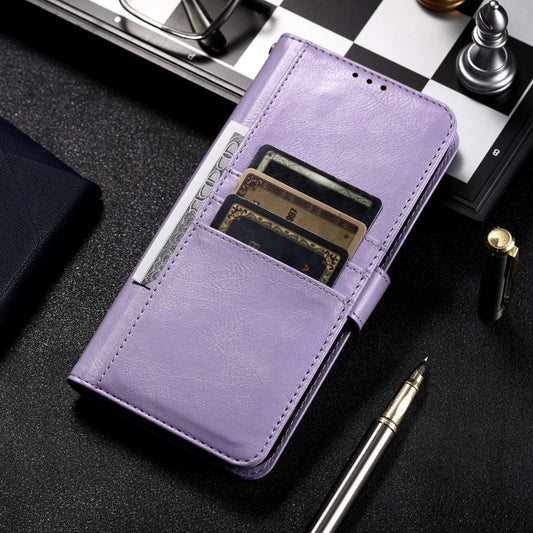 For Motorola Moto G Play 2024 Simple 6-Card Wallet Leather Phone Case(Purple) by buy2fix