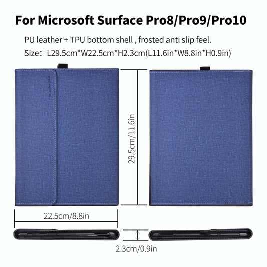 For Microsoft Surface Pro 10 Cloth Texture PC Tablet Protective Case(Dark Blue) - Others by buy2fix | Online Shopping UK | buy2fix