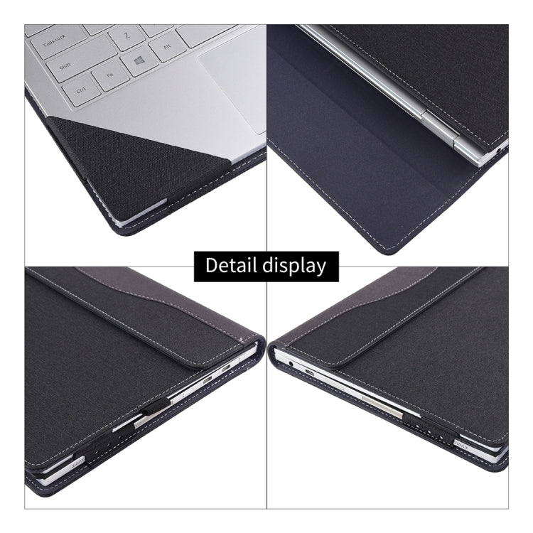 For Microsoft Surface Book 3 / 2 15 inch Cloth Texture Laptop Leather Case With Stand Function(Black) by buy2fix