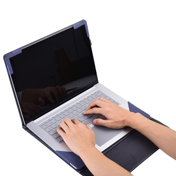 For Lenovo ThinkPad X1 Yoga Gen 5 Cloth Texture Laptop Leather Protective Case(Deep Blue) by buy2fix