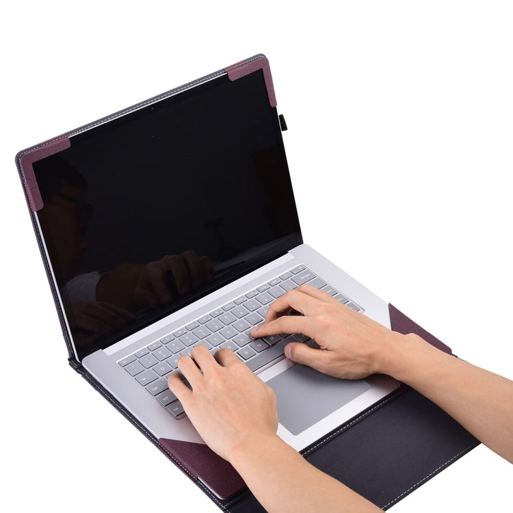 For Lenovo ThinkPad X1 Carbon Gen 8 Cloth Texture Laptop Leather Protective Case(Wine Red) by buy2fix