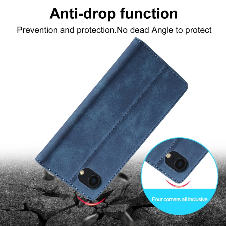 For iPhone 16e LC.IMEEKE Strong Magnetism Microfiber Leather Phone Case(Blue) by LC.IMEEKE