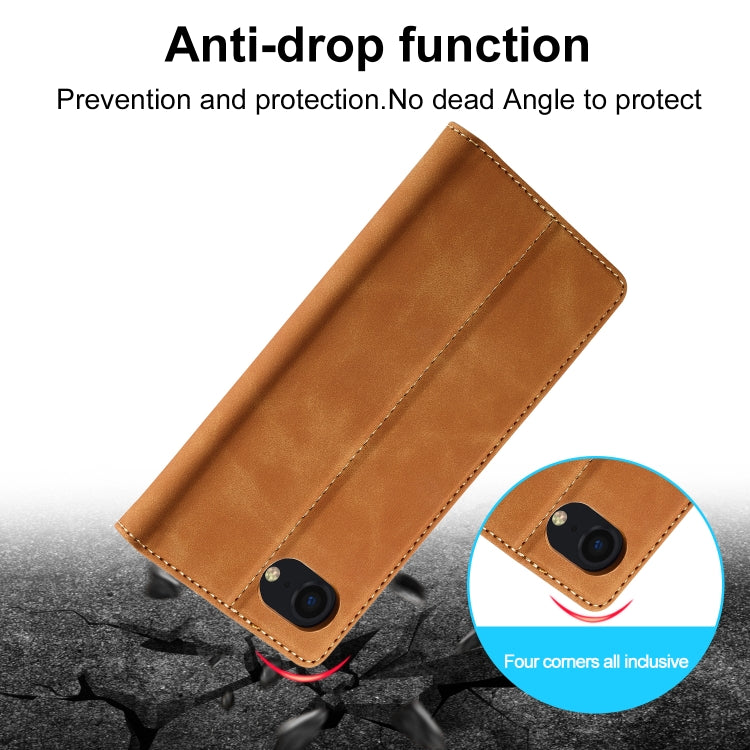 For iPhone 16e LC.IMEEKE Strong Magnetism Microfiber Leather Phone Case(Brown) by LC.IMEEKE