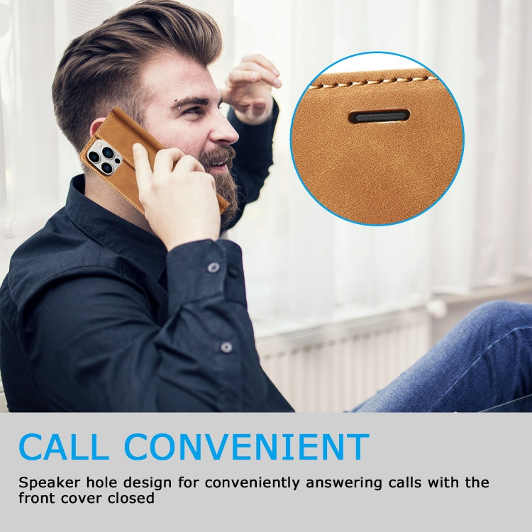 For iPhone 16 Pro Max LC.IMEEKE Strong Magnetism Microfiber Leather Phone Case(Brown) by LC.IMEEKE