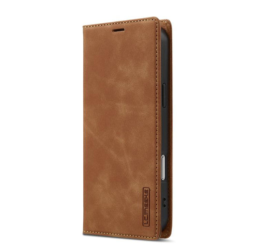 For iPhone 17 Pro LC.IMEEKE Strong Magnetism Microfiber Leather Phone Case(Brown) - iPhone 17 Pro Cases by LC.IMEEKE | Online Shopping UK | buy2fix