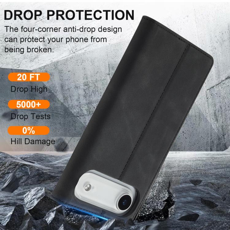 For iPhone 17 Air LC.IMEEKE Strong Magnetism Microfiber Leather Phone Case(Black) - iPhone 17 Air Cases by LC.IMEEKE | Online Shopping UK | buy2fix