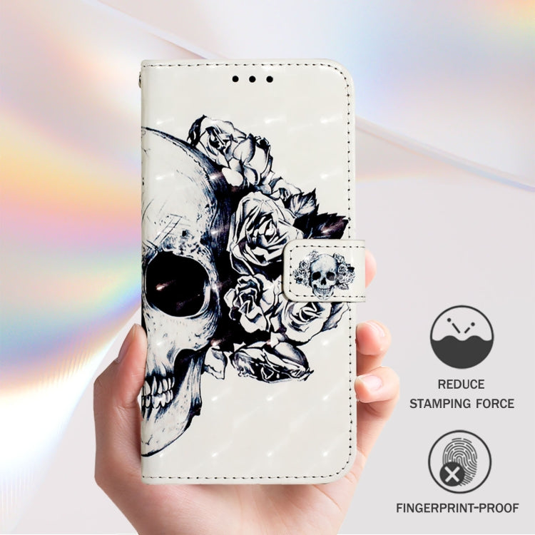 For Nothing CMF Phone 1 3D Painting Horizontal Flip Leather Phone Case(Skull) - More Brand by buy2fix | Online Shopping UK | buy2fix