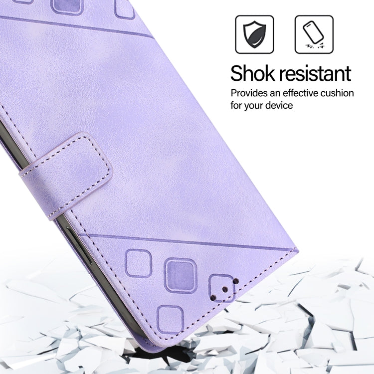 For Nothing CMF Phone 1 Skin-feel Embossed Leather Phone Case(Light Purple) - Nothing Cases by buy2fix | Online Shopping UK | buy2fix