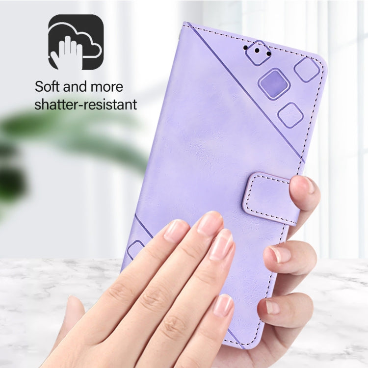For OnePlus 12 5G Global Skin-feel Embossed Leather Phone Case(Light Purple) by buy2fix