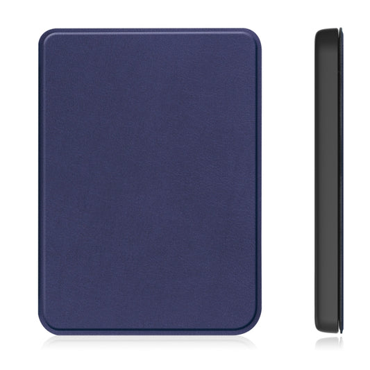 For KOBO Clara Colour 2024 / BW Solid Color Voltage Caster TPU Leather Smart Tablet Case(Dark Blue) by buy2fix