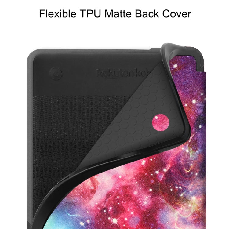 For KOBO Clara Colour 2024 / BW Painted Voltage Caster TPU Leather Smart Tablet Case(Milky Way) by buy2fix