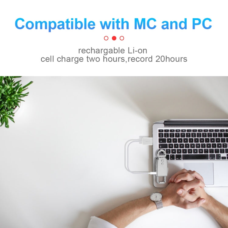 JNN S20 Zinc Alloy Keychain Voice Recorder, Memory:8GB(Silver) by JNN