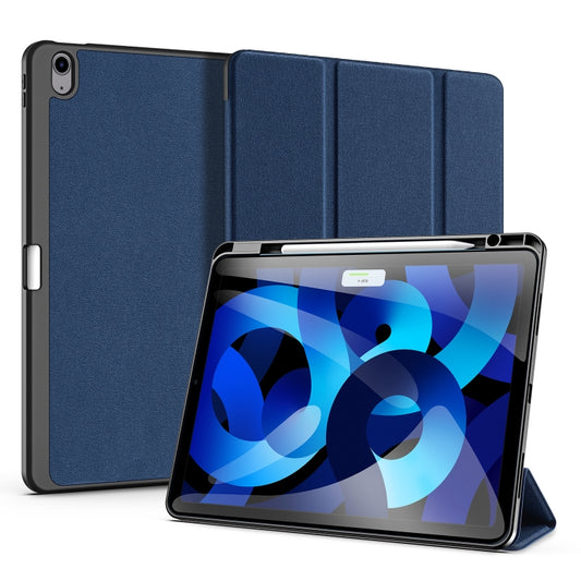 For iPad Air 13 2024 / 2025 DUX DUCIS Domo Series Cloth Texture Magnetic Leather Tablet Case(Blue) by DUX DUCIS
