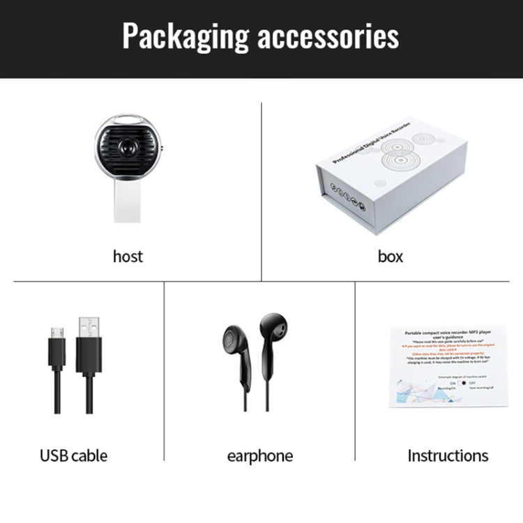 JNN S13 Zinc Alloy U-disk Voice Recorder, Memory:32GB(Silver) by JNN