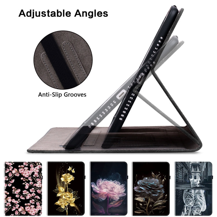 For Samsung Galaxy Tab S7 / S8 Crystal Texture Painted Leather Tablet Case(Black Rose) by buy2fix