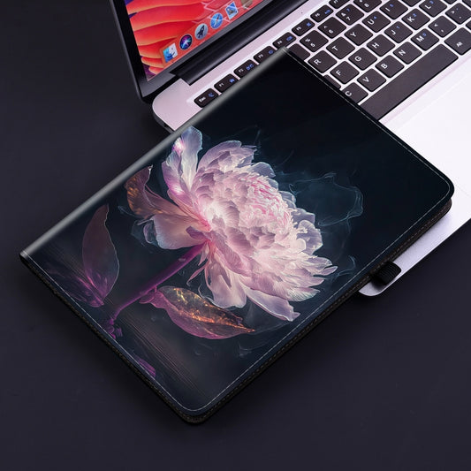For Huawei MatePad SE 11 2024 Crystal Texture Painted Leather Smart Tablet Case(Purple Peony) by buy2fix