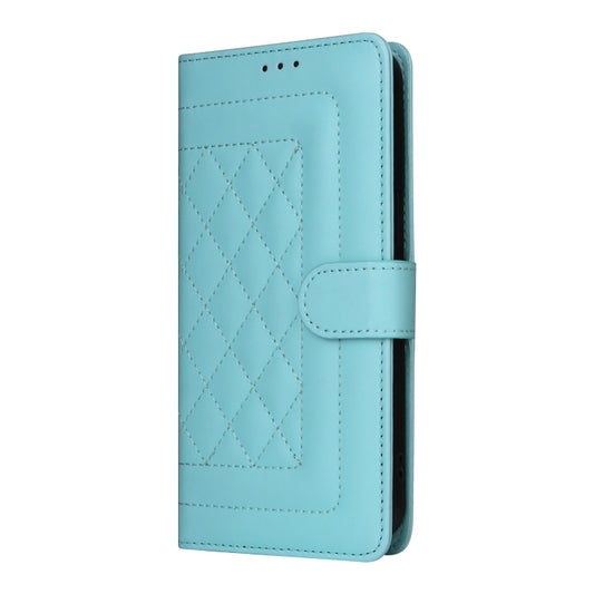 For iPhone 16 Diamond Lattice Leather Flip Phone Case(Mint Green) by buy2fix