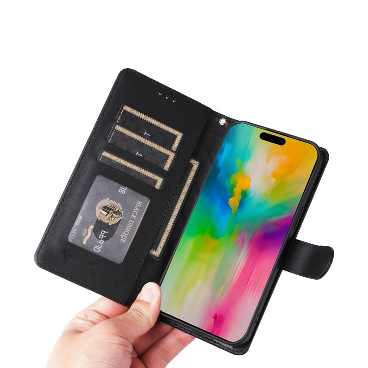 For iPhone 16 Diamond Lattice Leather Flip Phone Case(Black) by buy2fix