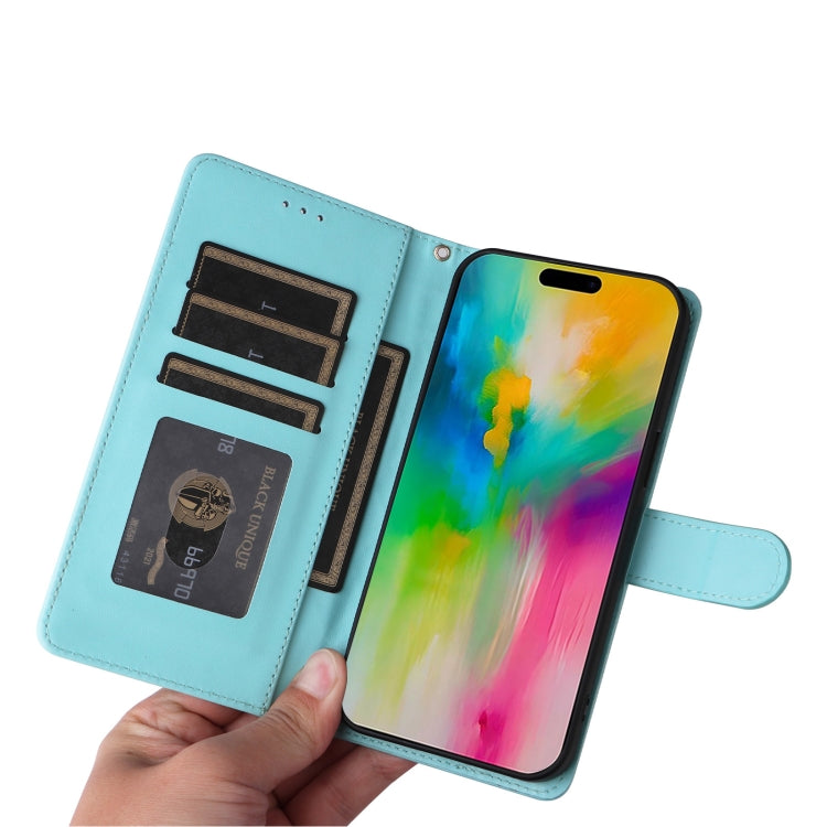 For iPhone 16 Pro Diamond Lattice Leather Flip Phone Case(Mint Green) by buy2fix