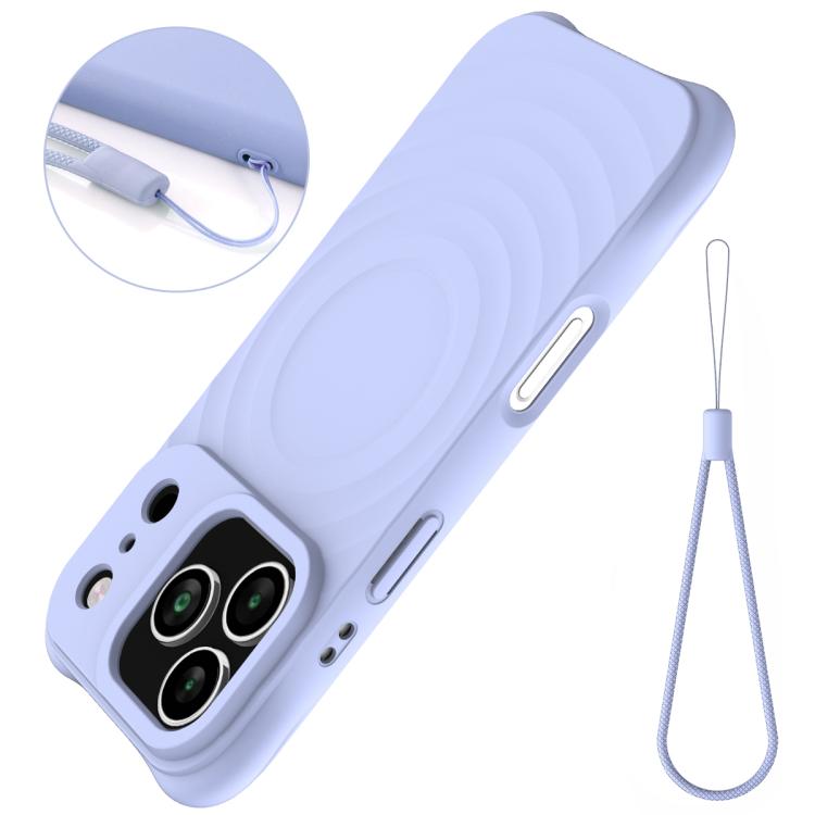 For iPhone 17 Pro Max Wave Texture MagSafe Magnetic Liquid Silicone Phone Case(Purple) - iPhone 17 Pro Max Cases by buy2fix | Online Shopping UK | buy2fix