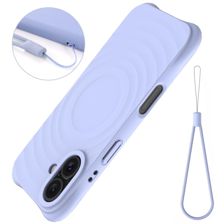 For iPhone 17 Wave Texture MagSafe Magnetic Liquid Silicone Phone Case(Purple) - iPhone 17 Cases by buy2fix | Online Shopping UK | buy2fix