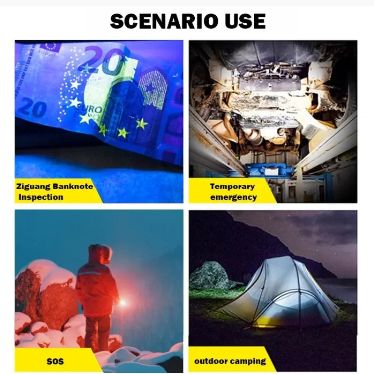 A11 Multi-function Mini Portable Light Dual LED Flashlight(Black) by buy2fix