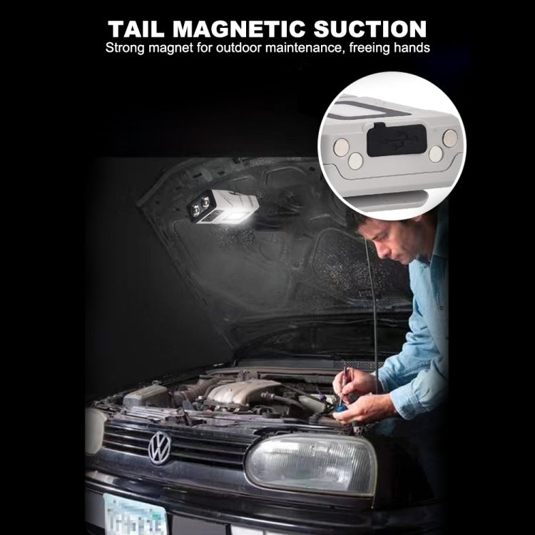 HW-213 Multi-function Rotating Sensing Cap Clip Work Light(Grey) by buy2fix