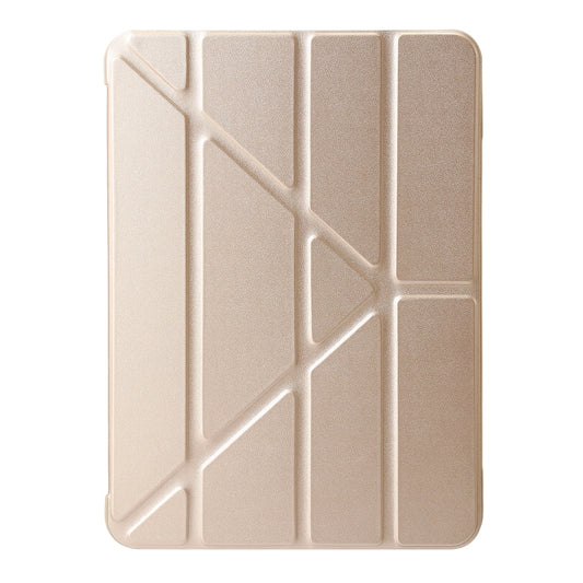 For iPad Air 11 2025 / 2024 TPU Deformation Flip Leather Tablet Case with Holder(Gold) by buy2fix