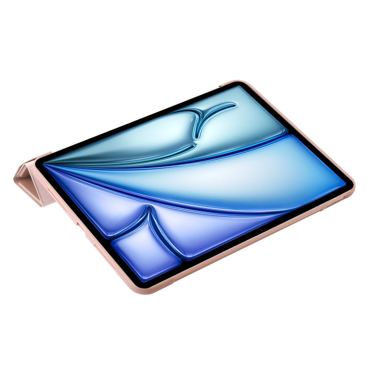 For iPad Air 11 2025 / 2024 TPU Deformation Flip Leather Tablet Case with Holder(Rose Gold) by buy2fix