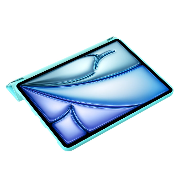 For iPad Air 11 2025 / 2024 TPU Deformation Flip Leather Tablet Case with Holder(Mint Blue) by buy2fix