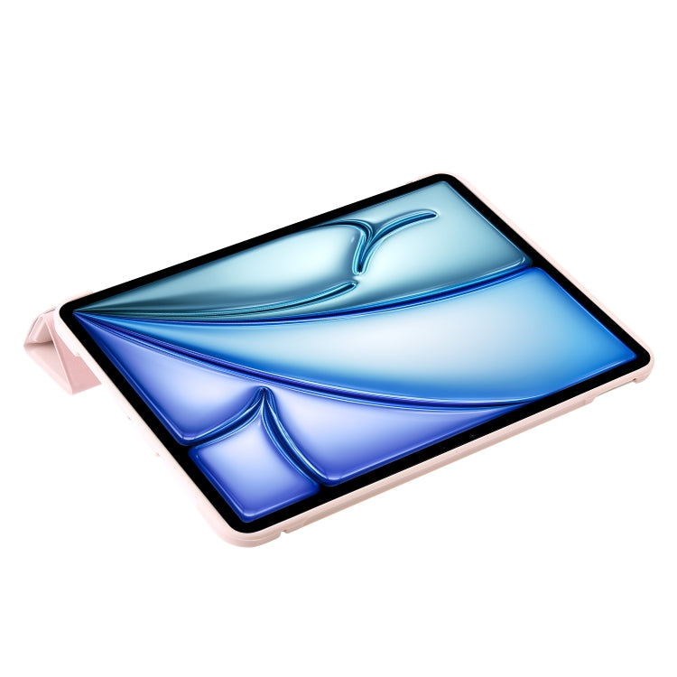 For iPad Air 11 2025 / 2024 TPU Deformation Flip Leather Tablet Case with Holder(Light Pink) by buy2fix