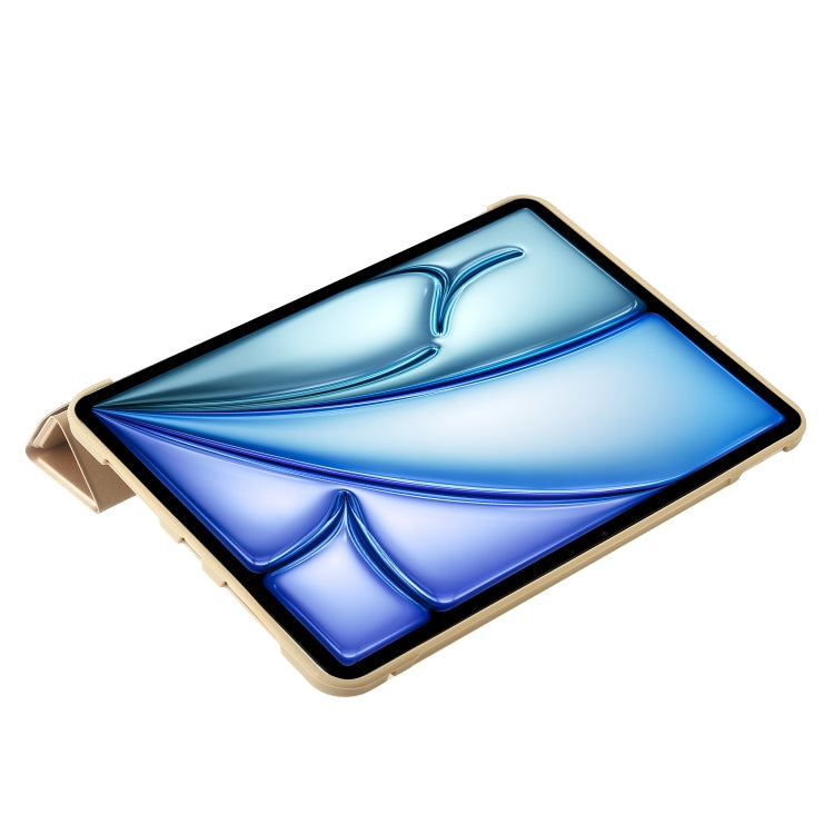 For iPad Air 13 2025 / 2024 TPU Deformation Flip Leather Tablet Case with Holder(Gold) by buy2fix