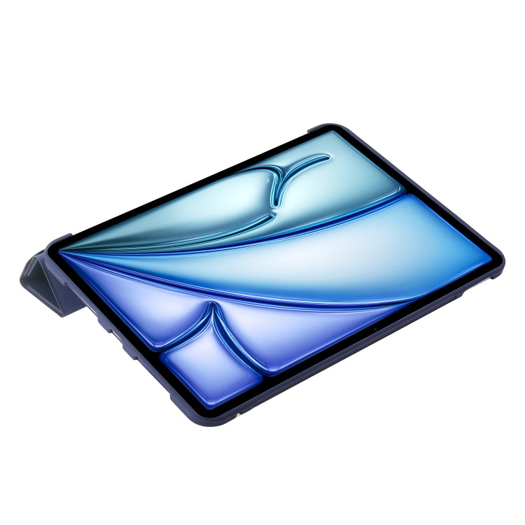 For iPad Air 13 2025 / 2024 TPU Deformation Flip Leather Tablet Case with Holder(Dark Blue) by buy2fix