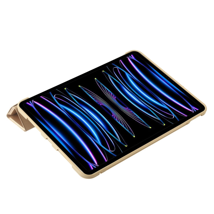 For iPad Pro 13 2025 / 2024 TPU Deformation Flip Leather Tablet Case with Holder(Gold) by buy2fix