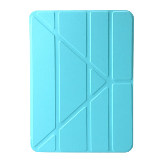 For iPad Pro 13 2025 / 2024 TPU Deformation Flip Leather Tablet Case with Holder(Mint Blue) by buy2fix