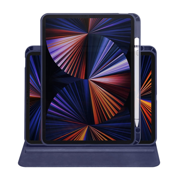For iPad Pro 11 2025 / 2024 Acrylic 360 Degree Rotation Holder Leather Tablet Case(Dark Blue) by buy2fix