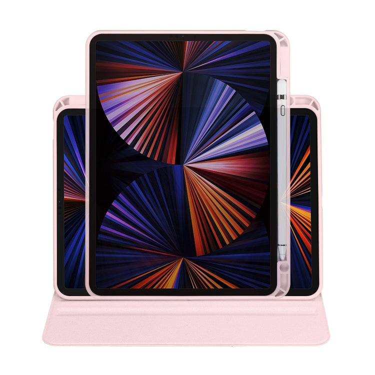 For iPad Pro 13 2025 / 2024 Acrylic 360 Degree Rotation Holder Leather Tablet Case(Sand Pink) by buy2fix