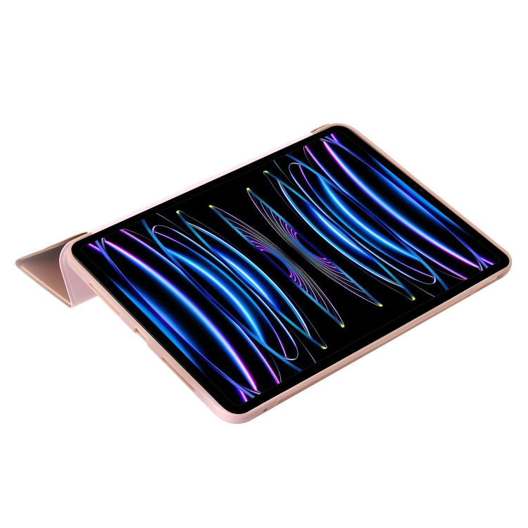 For iPad Pro 13 2025 / 2024 Three-fold Holder Flip Tablet Leather Case(Rose Gold) by buy2fix