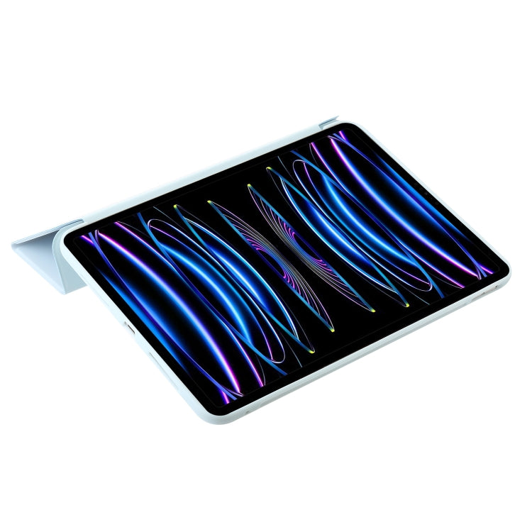 For iPad Pro 13 2025 / 2024 Three-fold Holder Flip Tablet Leather Case(Sky Blue) by buy2fix