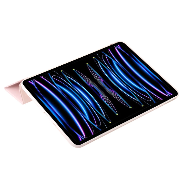 For iPad Pro 13 2025 / 2024 Three-fold Holder Flip Tablet Leather Case(Light Pink) by buy2fix