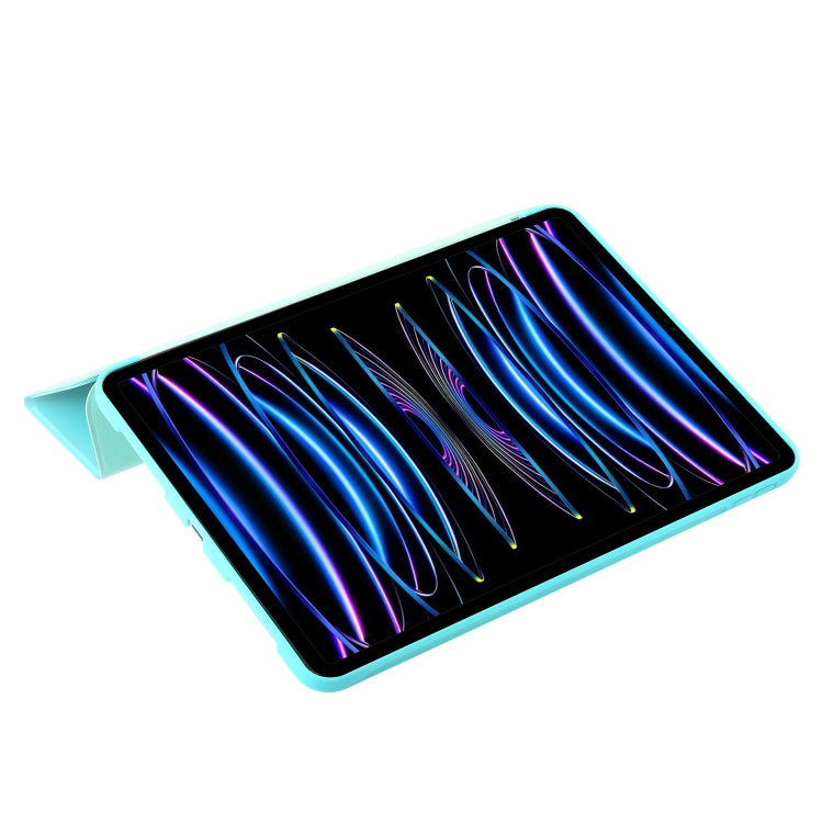 For iPad Pro 13 2025 / 2024 Three-fold Holder Flip Tablet Leather Case(Mint Blue) by buy2fix