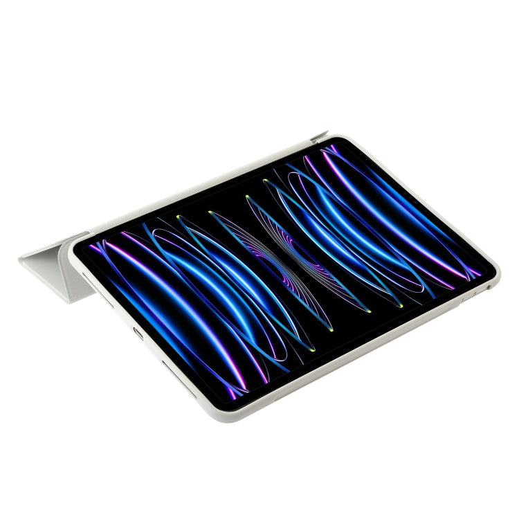 For iPad Pro 13 2025 / 2024 Three-fold Holder Flip Tablet Leather Case(Grey) by buy2fix