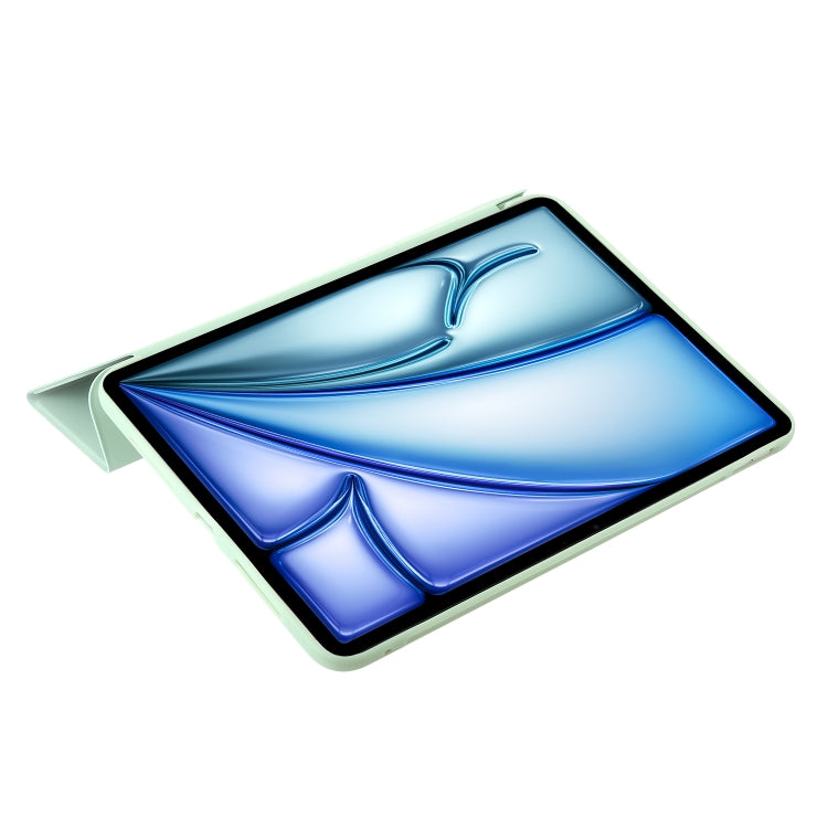 For iPad Air 13 2025 / 2024 Three-fold Holder Flip Tablet Leather Case(Mint Green) by buy2fix