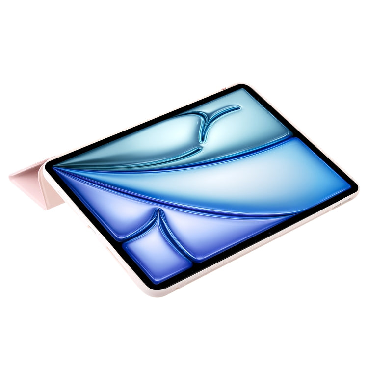 For iPad Air 13 2025 / 2024 Three-fold Holder Flip Tablet Leather Case(Light Pink) by buy2fix