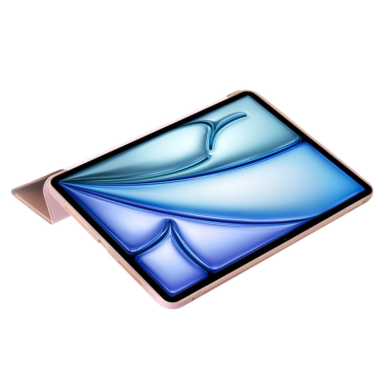 For iPad Air 11 2025 / 2024 Three-fold Holder Flip Tablet Leather Case(Rose Gold) by buy2fix